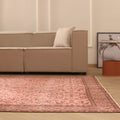 Vintage Isparta Turkish Area Rug 7x10 ft — Pink & Brown Floral