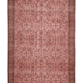 Vintage Isparta Turkish Area Rug 7x10 ft — Pink & Brown Floral