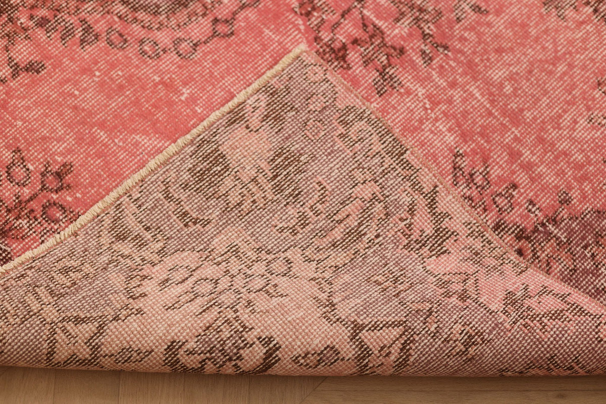 Vintage Isparta Turkish Area Rug 6x9 ft — Pink Overdyed