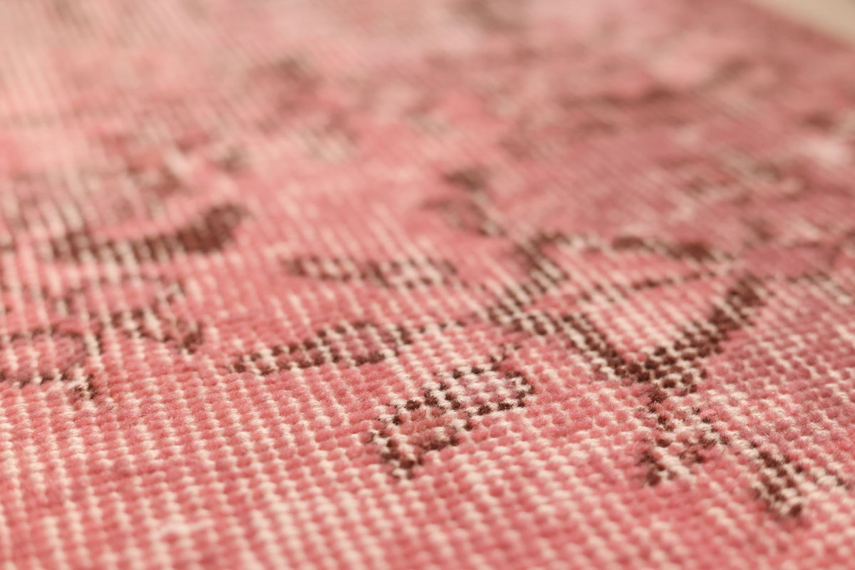 Vintage Isparta Turkish Area Rug 6x9 ft — Pink Overdyed