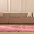 Vintage Isparta Turkish Area Rug 6x8 ft — Pink Floral