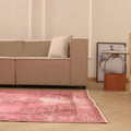 Vintage Isparta Turkish Area Rug 6x8 ft — Pink Floral