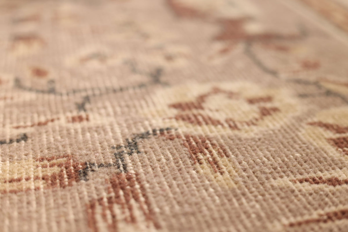 Vintage Isparta Turkish Area Rug 6x10 ft — Beige & Brown Floral