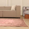 Vintage Isparta Turkish Area Rug 5x10 ft — Pink & Brown Floral