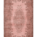 Vintage Isparta Turkish Area Rug 5x10 ft — Pink & Brown Floral