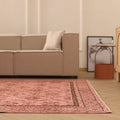 Vintage Isparta Turkish Area Rug 7x10 ft — Pink & Red Floral