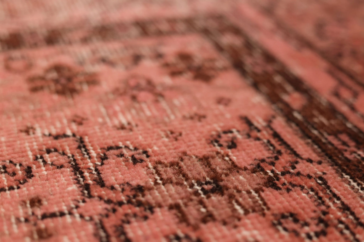 Vintage Isparta Turkish Area Rug 7x10 ft — Pink & Red Floral