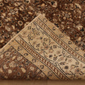 Vintage Isparta Turkish Area Rug 6x9 ft — Brown & Beige Floral