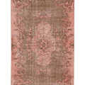 Vintage Isparta Turkish Area Rug 5x9 ft — Pink & Brown Floral