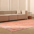 Vintage Isparta Turkish Area Rug 6x10 ft — Orange & Gray Floral