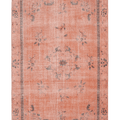 Vintage Isparta Turkish Area Rug 6x10 ft — Orange & Gray Floral