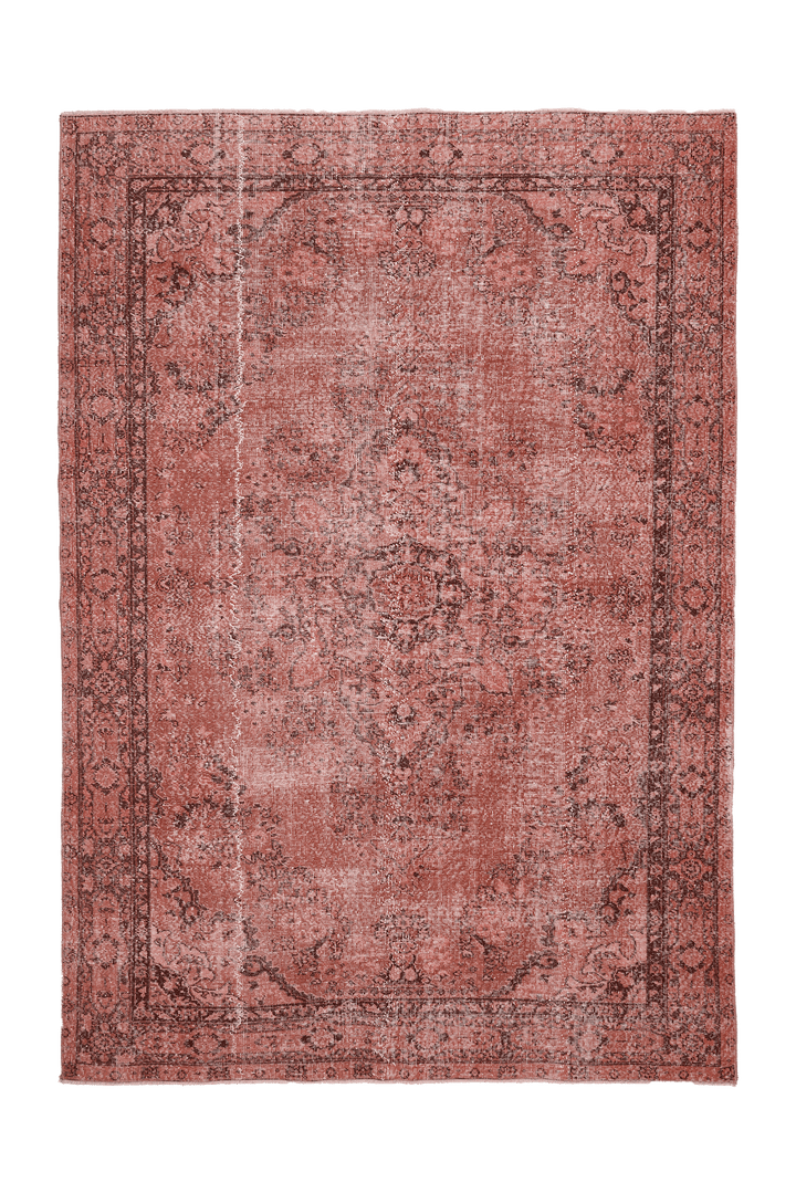 Vintage Isparta Turkish Area Rug 7x10 ft — Red Overdyed