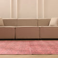 Vintage Isparta Turkish Area Rug 6x9 ft — Pink & Red Overdyed