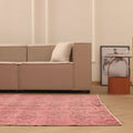 Vintage Isparta Turkish Area Rug 6x9 ft — Pink & Red Overdyed
