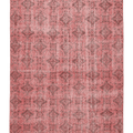 Vintage Isparta Turkish Area Rug 6x9 ft — Pink & Red Overdyed
