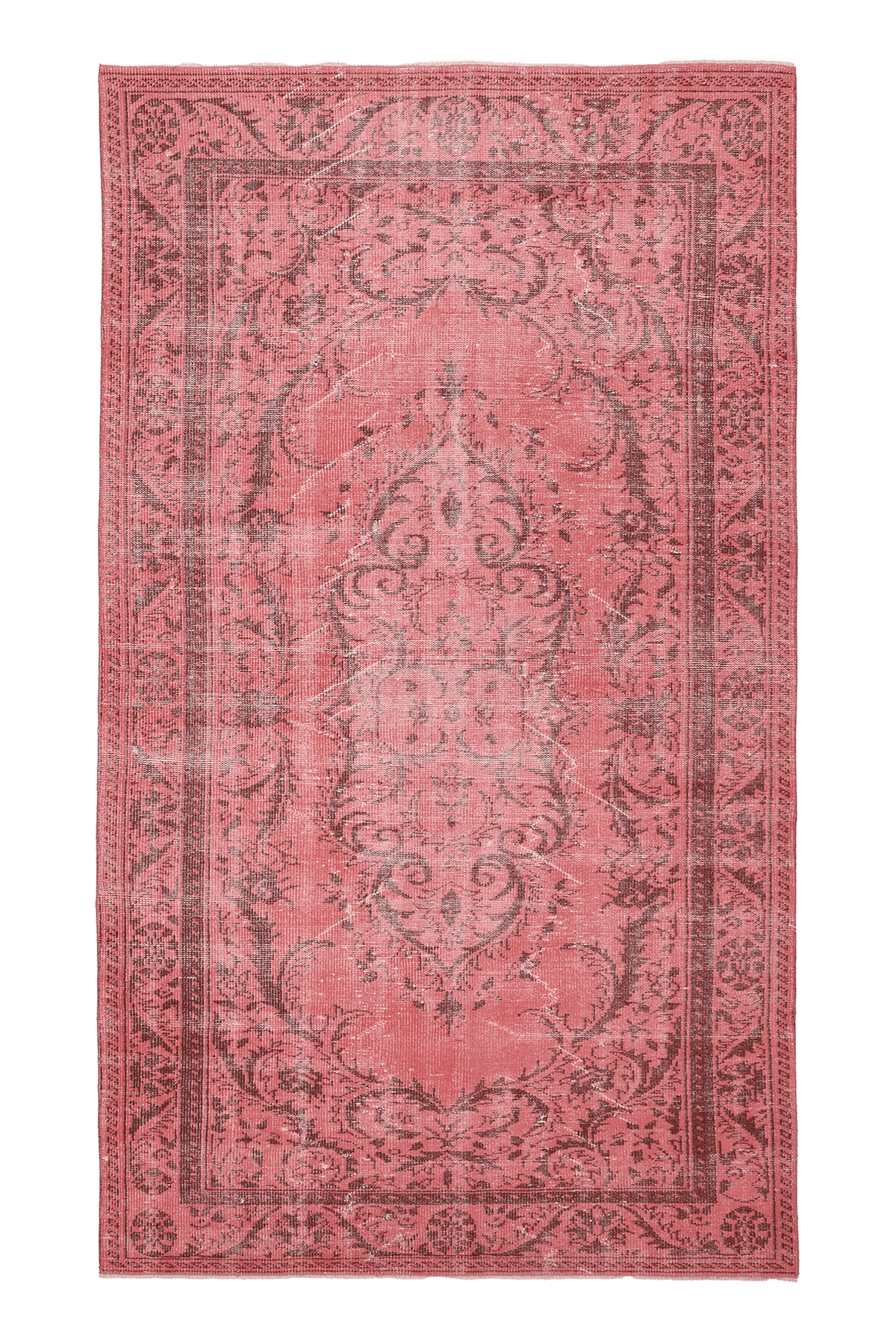 Vintage Isparta Turkish Area Rug 5x9 ft — Pink Floral