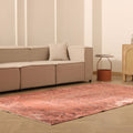 Vintage Isparta Turkish Area Rug 5x9 ft — Red & Pink Floral