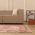 Vintage Manisa Turkish Area Rug 5x8 ft — Pink Floral