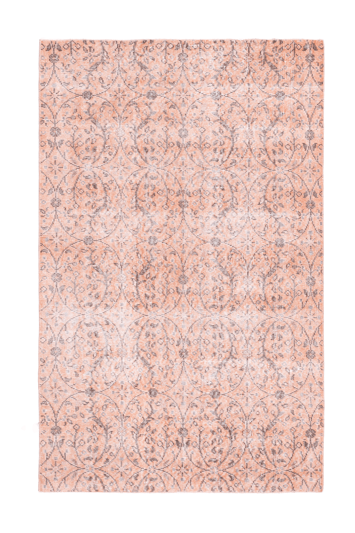 Vintage Isparta Turkish Area Rug 3x5 ft — Orange Overdyed