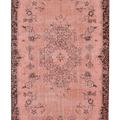 Vintage Isparta Turkish Area Rug 5x9 ft — Pink & Brown Floral (No. 53136)