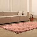 Vintage Isparta Turkish Area Rug 5x9 ft — Pink & Brown Floral (No. 53136)