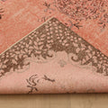 Vintage Isparta Turkish Area Rug 5x9 ft — Pink & Brown Floral (No. 53136)