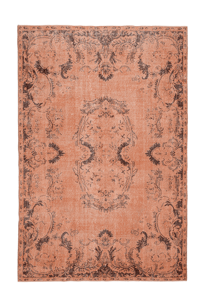 Vintage Isparta Turkish Area Rug 6x10 ft — Orange & Brown Floral