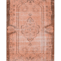 Vintage Isparta Turkish Area Rug 5x9 ft — Pink & Brown Floral