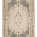 Vintage Isparta Turkish Area Rug 7x10 ft — Beige & Gray Floral