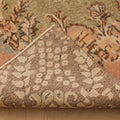 Vintage Isparta Turkish Area Rug 6x9 ft — Green & Brown Floral