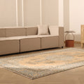 Vintage Isparta Turkish Area Rug 6x10 ft — Orange & Blue Floral
