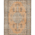 Vintage Isparta Turkish Area Rug 6x10 ft — Orange & Blue Floral