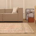 Vintage Isparta Turkish Area Rug 6x10 ft — Orange & Beige Floral