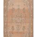 Vintage Isparta Turkish Area Rug 6x10 ft — Orange & Beige Floral