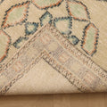Vintage Manisa Turkish Runner Rug 2x11 ft — Beige & Blue Geometric