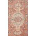 Vintage Isparta Turkish Runner Rug 2x6 ft — Orange & Beige Floral