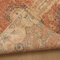 Vintage Isparta Turkish Runner Rug 2x6 ft — Orange & Beige Floral