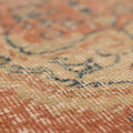 Vintage Isparta Turkish Runner Rug 2x6 ft — Orange & Beige Floral