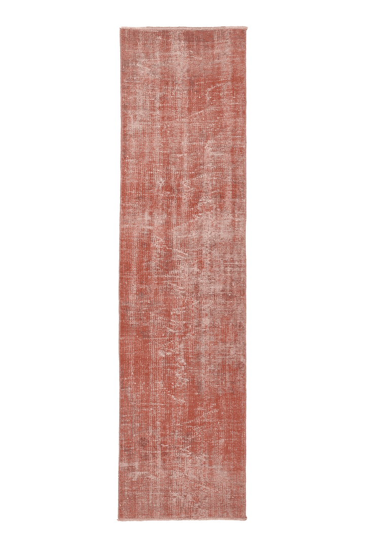 Vintage Isparta Turkish Runner Rug 2x8 ft — Red & Beige Distressed