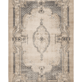 Vintage Isparta Turkish Area Rug 6x8 ft — Beige & Blue Floral