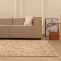 Vintage Isparta Turkish Area Rug 7x10 ft — Beige & Brown Floral