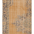 Vintage Manisa Turkish Doormat 3x4 ft — Orange & Blue Distressed