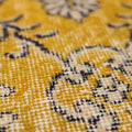 Vintage Isparta Turkish Area Rug 5x8 ft — Yellow & Gray Floral