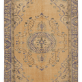 Vintage Manisa Turkish Area Rug 5x7 ft — Beige & Blue Floral