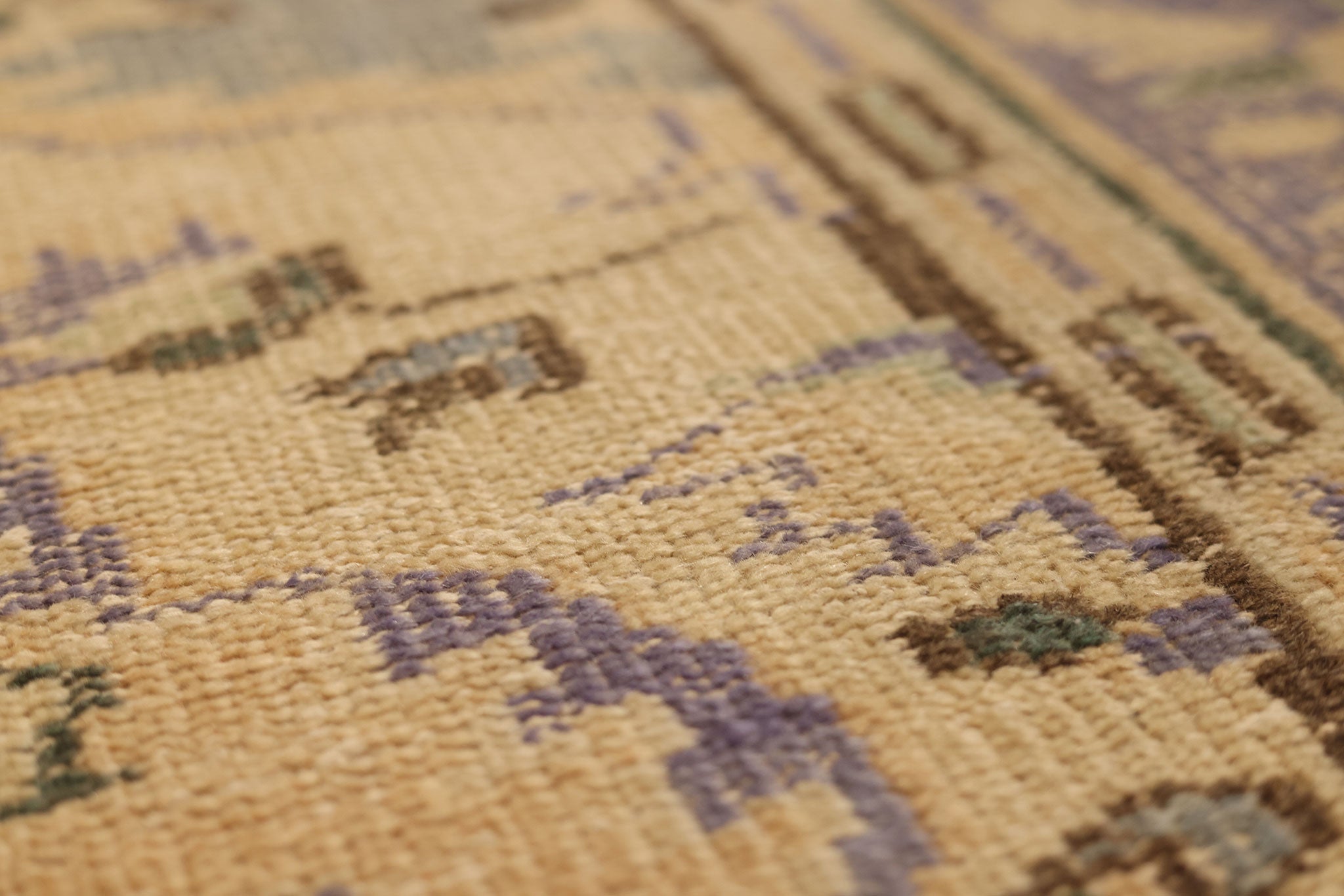 Vintage Manisa Turkish Area Rug 5x7 ft — Beige & Blue Floral