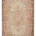 Vintage Isparta Turkish Area Rug 6x8 ft — Beige & Brown Floral (No. 53270)