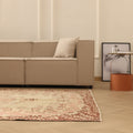Vintage Isparta Turkish Area Rug 6x8 ft — Beige & Brown Floral (No. 53270)