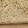 Vintage Isparta Turkish Area Rug 5x7 ft — Beige & Blue Floral