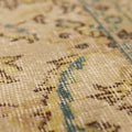 Vintage Isparta Turkish Area Rug 5x7 ft — Beige & Blue Floral