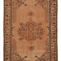 Vintage Manisa Turkish Area Rug 5x7 ft — Beige & Brown Floral (No. 53278)